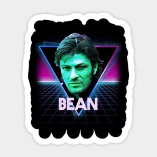 Sean Bean Retro 80s Neon Landscape Sticker